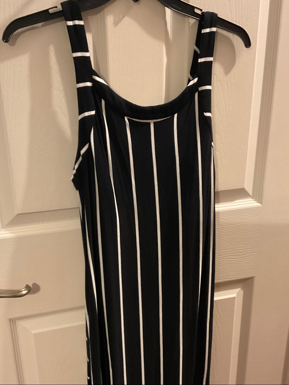 Soma Black and White Vertical Stripe Maxi Dress